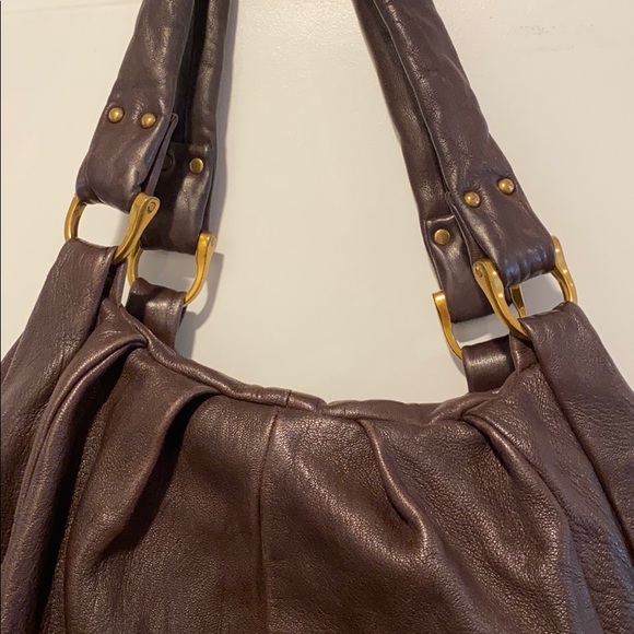 Soft chocolate brown leather hobo bag - Picture 2 of 5
